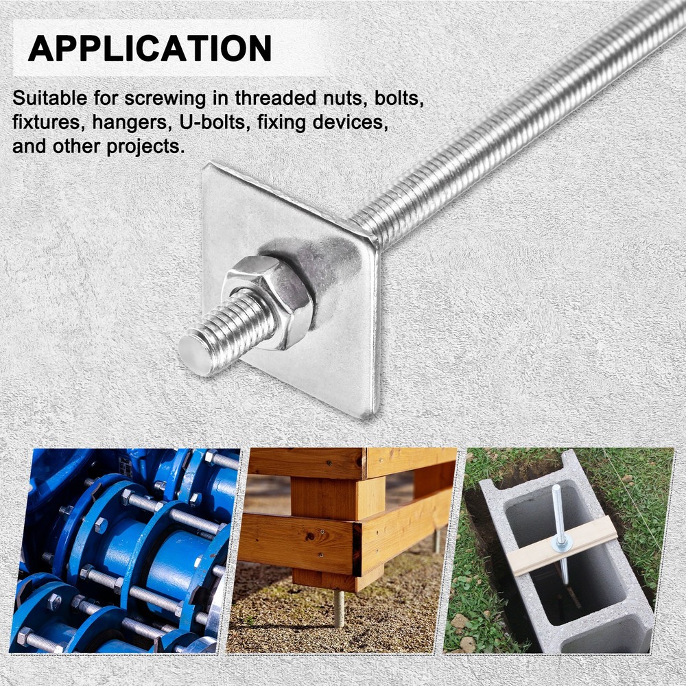 10-Set Fully Threaded Rod, M5x35mm Right Hand Thread Bar Studs with Nuts