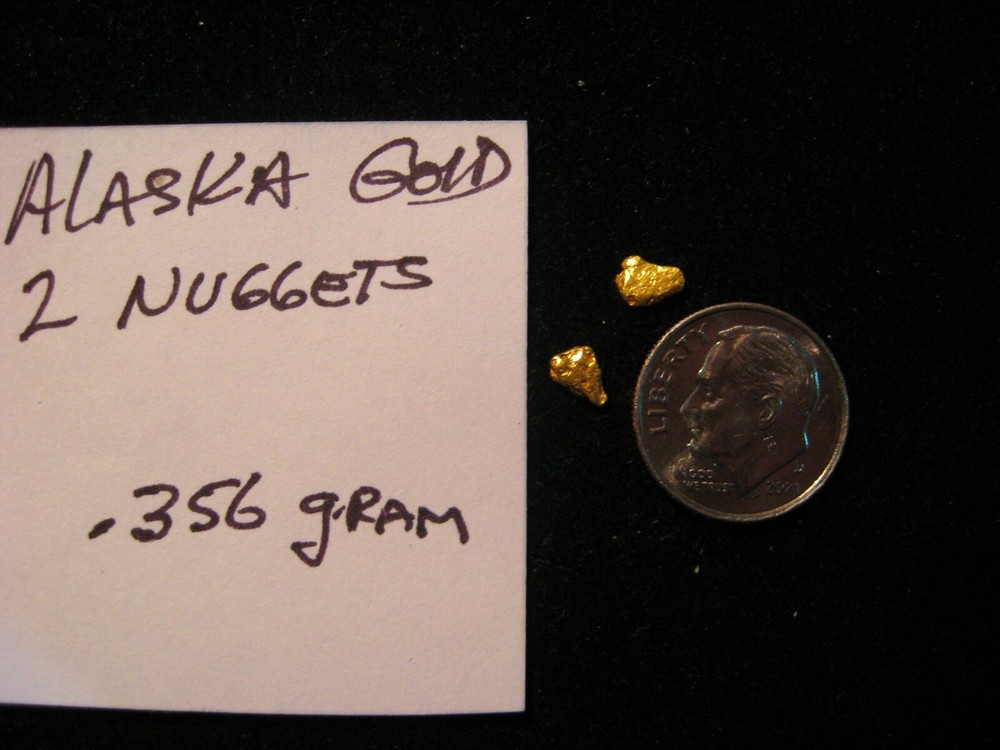 ALASKA GOLD NUGGETS .356 GRAM NATURAL PLACER