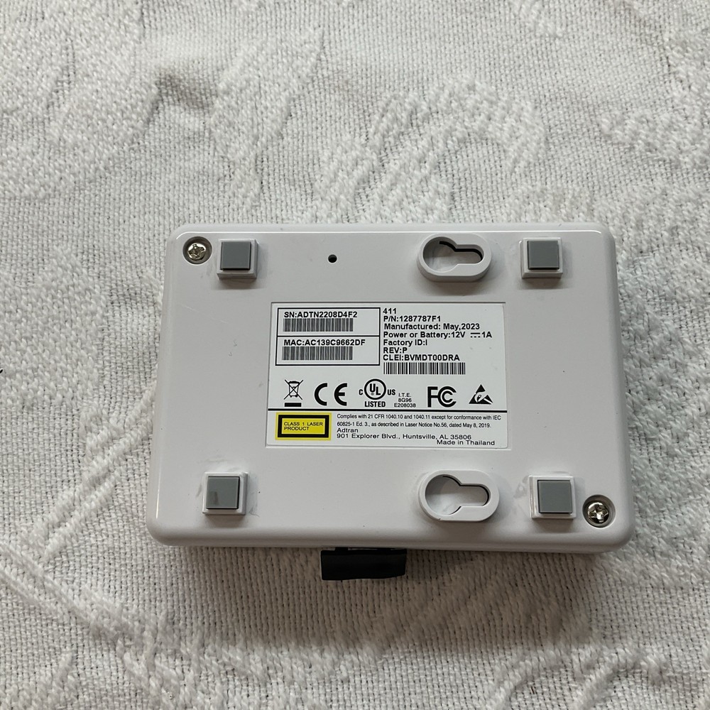 ADTRAN 411 Micro GPON Indoor ONT Router / 1287787F1 Optical Network Termination