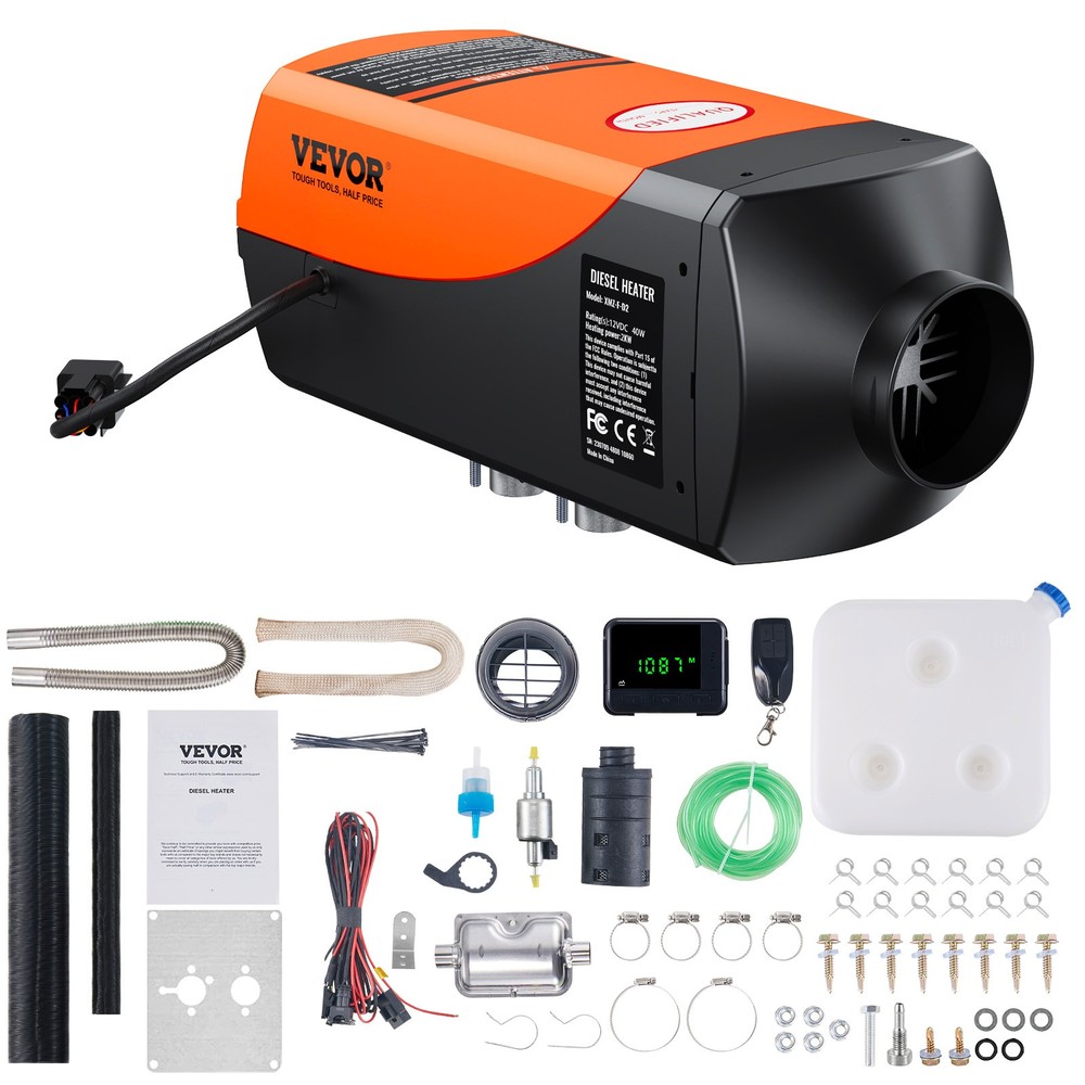 VEVOR Diesel Air Heater 12V 2KW LCD Remote Control for Car Bus RV Camper Indoors