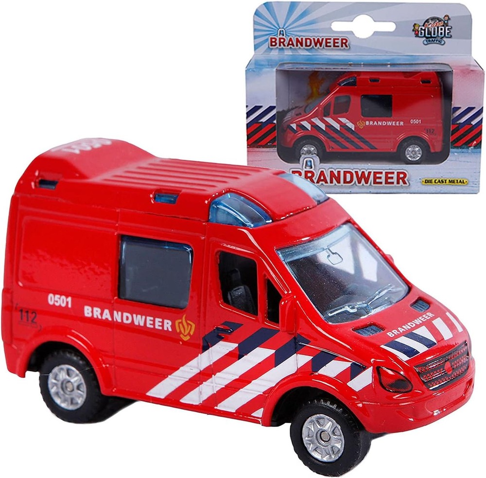 Speel Goed 520083 Car Fire Brigade DIECAST Pullback, 8 cm
