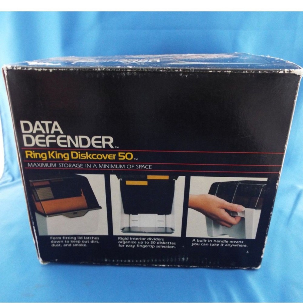 Ring King Data Defender Diskcover 50 Protective Case For Diskettes Vtg Computer