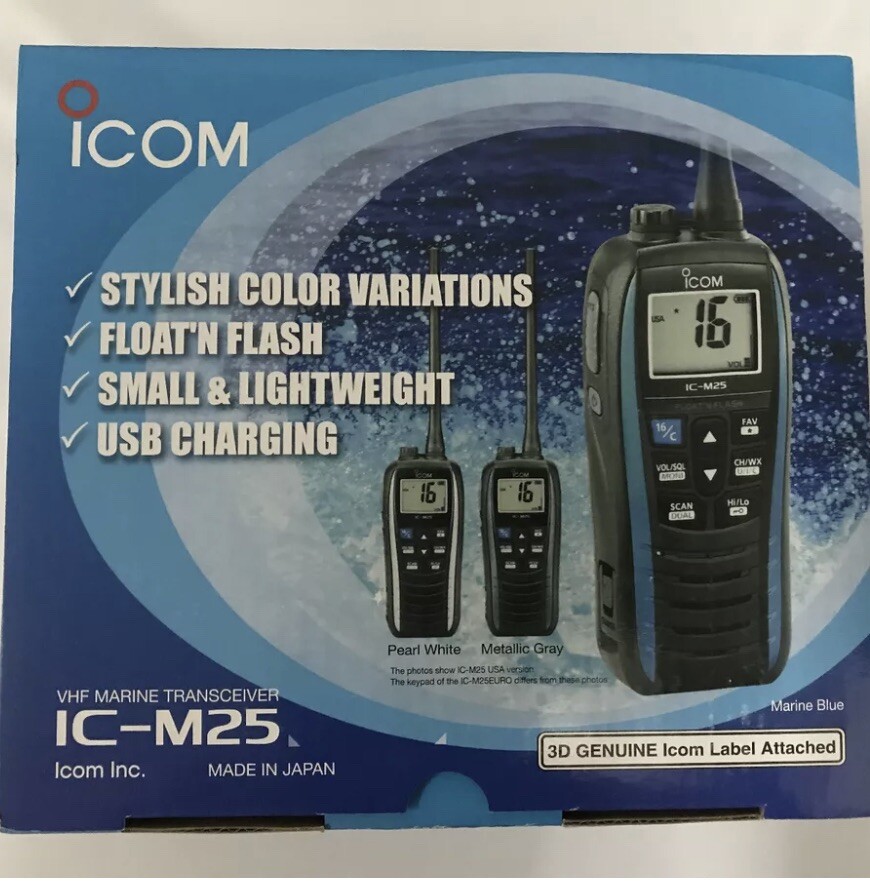 ICOM M25 VHF-HH, Float+Flash, USB, 5 Watt, Black