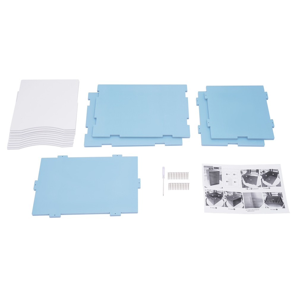 Vertical Desktop Sorter, 11 Compartment, Blue, Letter-size Shelves, Durable