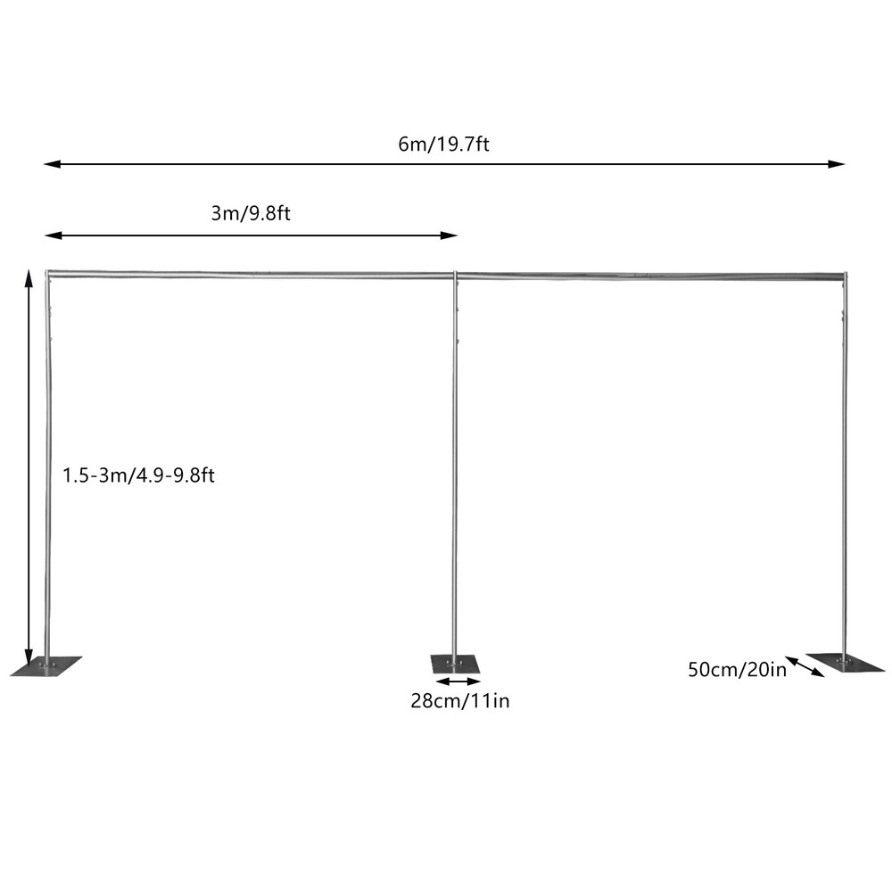 Silver Backdrop Stand Professional Backdrop Stand Pipe Kit High-quality Steel