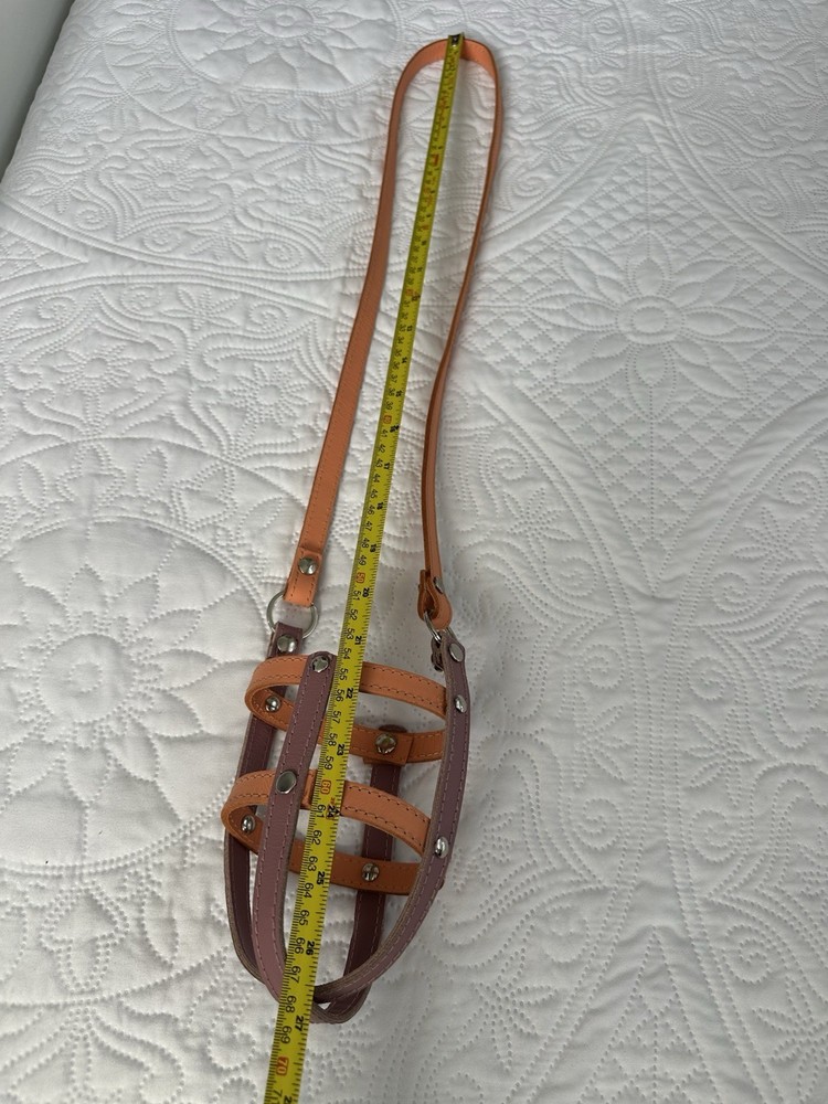 Leather basket muzzle for dogs, breathable, anti-barking