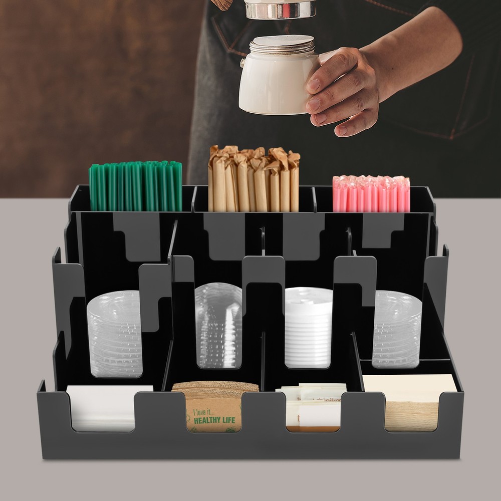 Paper Cup And Lid Organizer, Coffee Cup And Lid, Condiment, Cup, Sugar Organizer