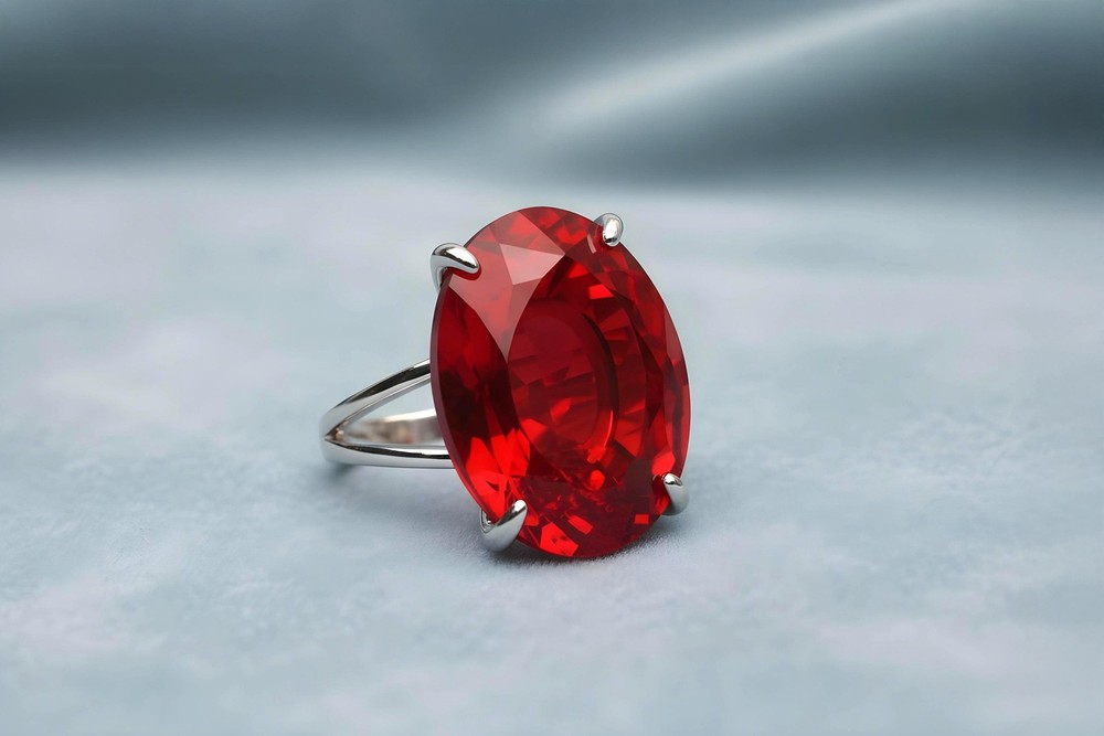 Oval Ruby Ring Anemone Jewelry 14k Gold Vertical Setting Engraved Gift