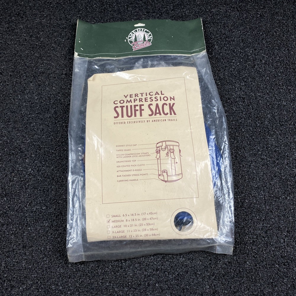 Vintage American Trails Vertical Compression Stuff Sack Medium 8” x 18.5”