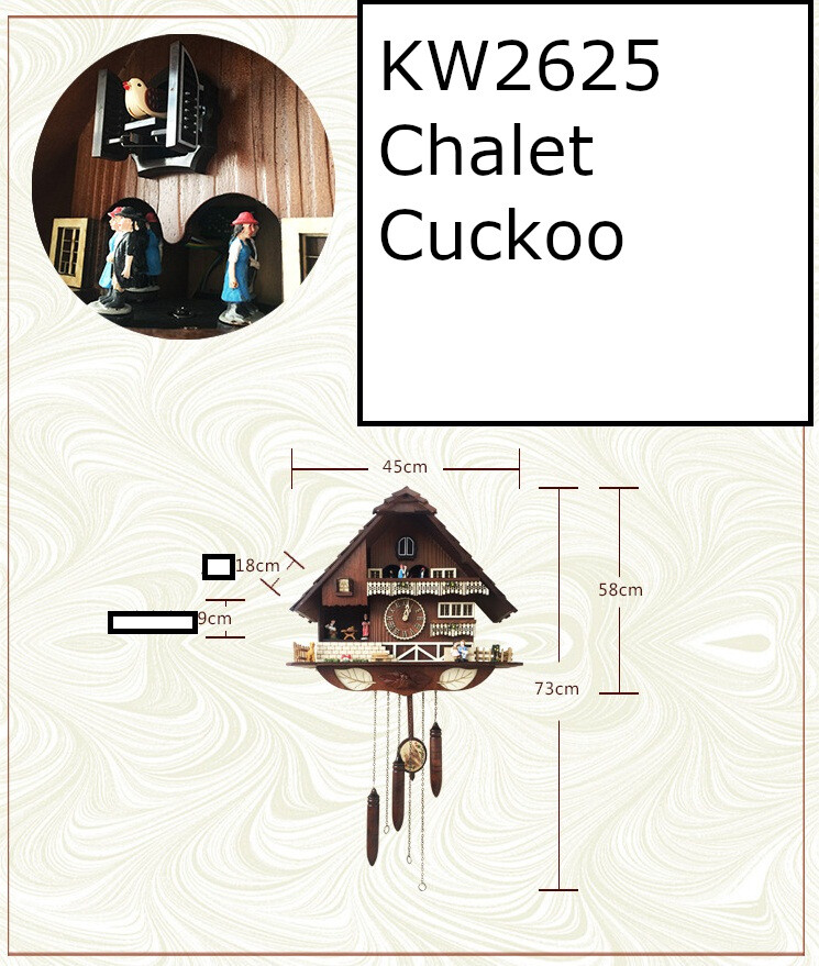 A18KCKW2625MD Kaiser Chalet style Cuckoo Clock