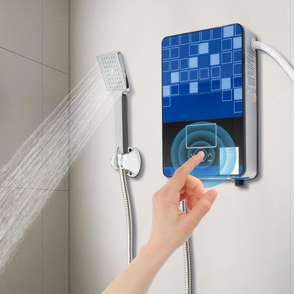Electric Water Heater Tankless, 4500W 110V Instant Shower Heater with LED Screen