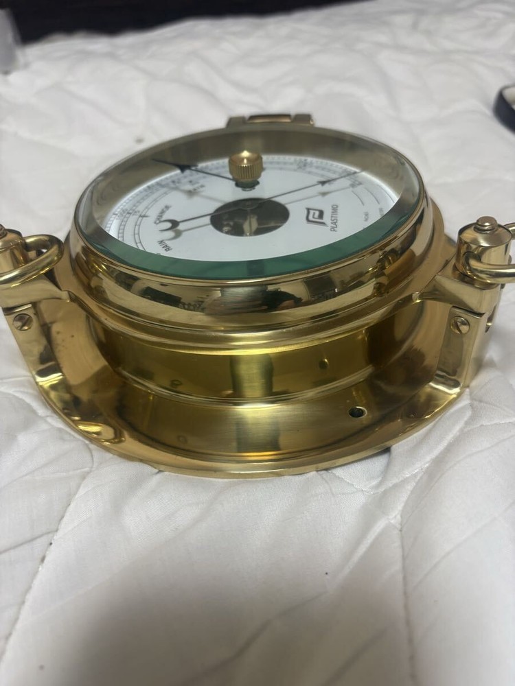 Plastimo Brass Barometer For Ships Marine Clock
