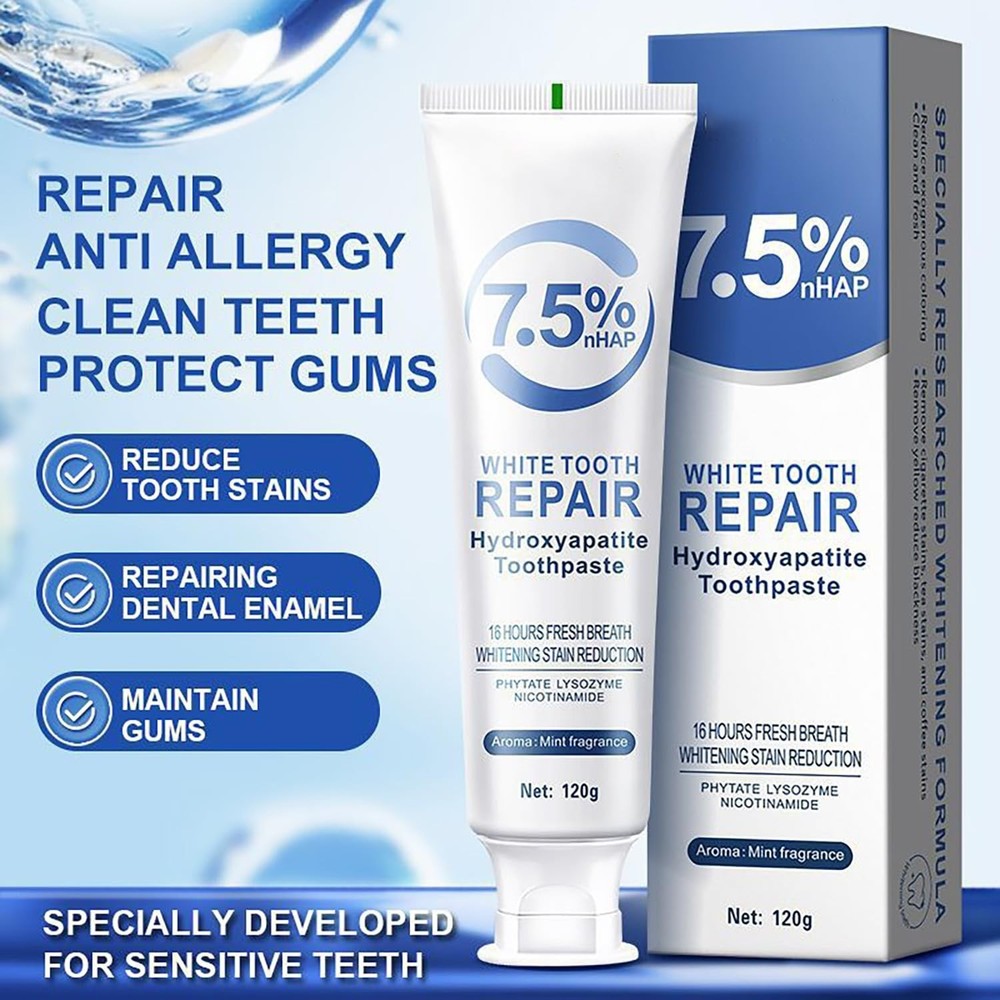 Hydroxyapatite Toothpaste 7.5%，ceelike hydroxyapatite Toothpaste for Enam