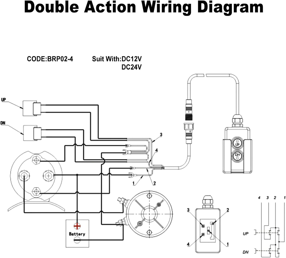 4 Wire Dump Trailer Remote Control Switch for Hydraulic Pump, 12V DC Double Acti