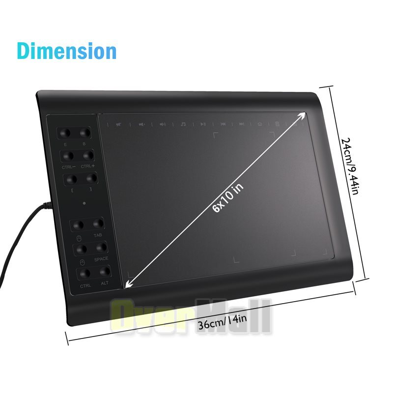 Digital Graphic Drawing Tablet with Screen Pen Display 12 Shortkey for Android