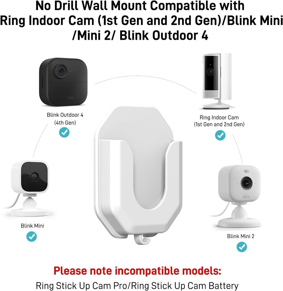 Ring Indoor Camera Wall Mount 3 Pack No Drill Adhesive Bracket