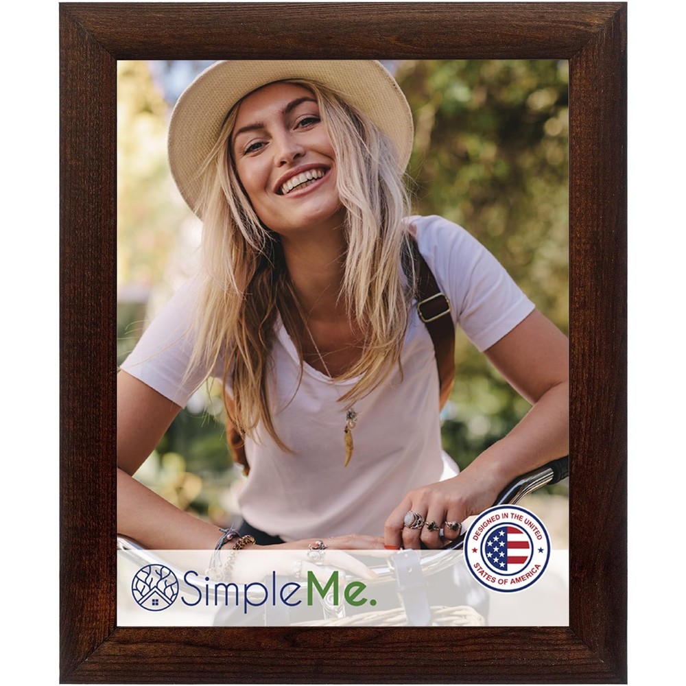 SimpleMe Rustic Wooden Picture Frame 9x12 – Solid Pine Distressed Wood Pho