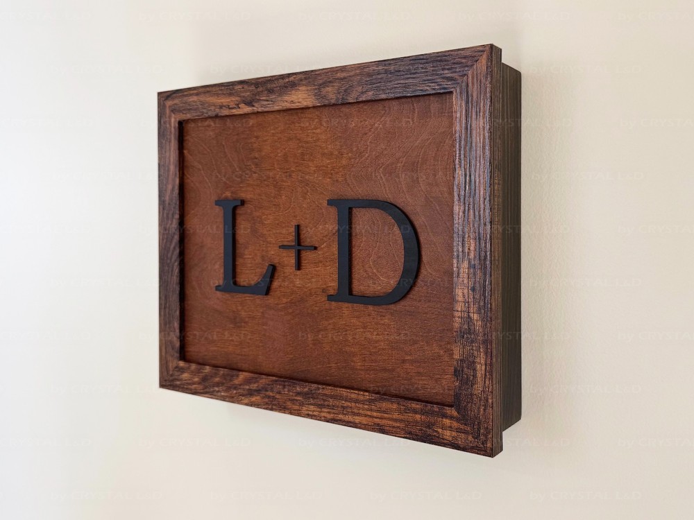 Hidden Gun Storage Wall Art – Personalized Concealment Case with 3D Initials