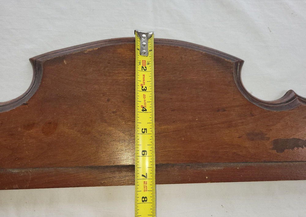 Antique Backsplash Walnut Solid Wood with Fancy Classic Curvy Top 31" Long