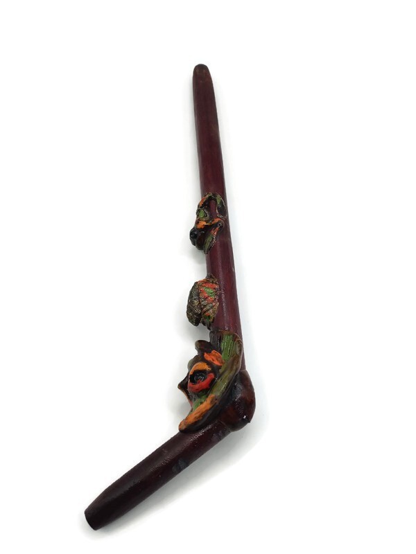 Handmade Peruvian Tepi Carved in Cusco Chonta Stick Snake Design
