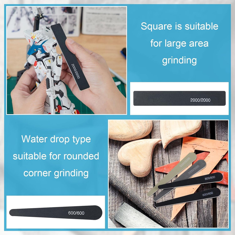 60 Pcs Sanding Sticks for Plastic Models Set Include 30 Polishing Sticks and 30