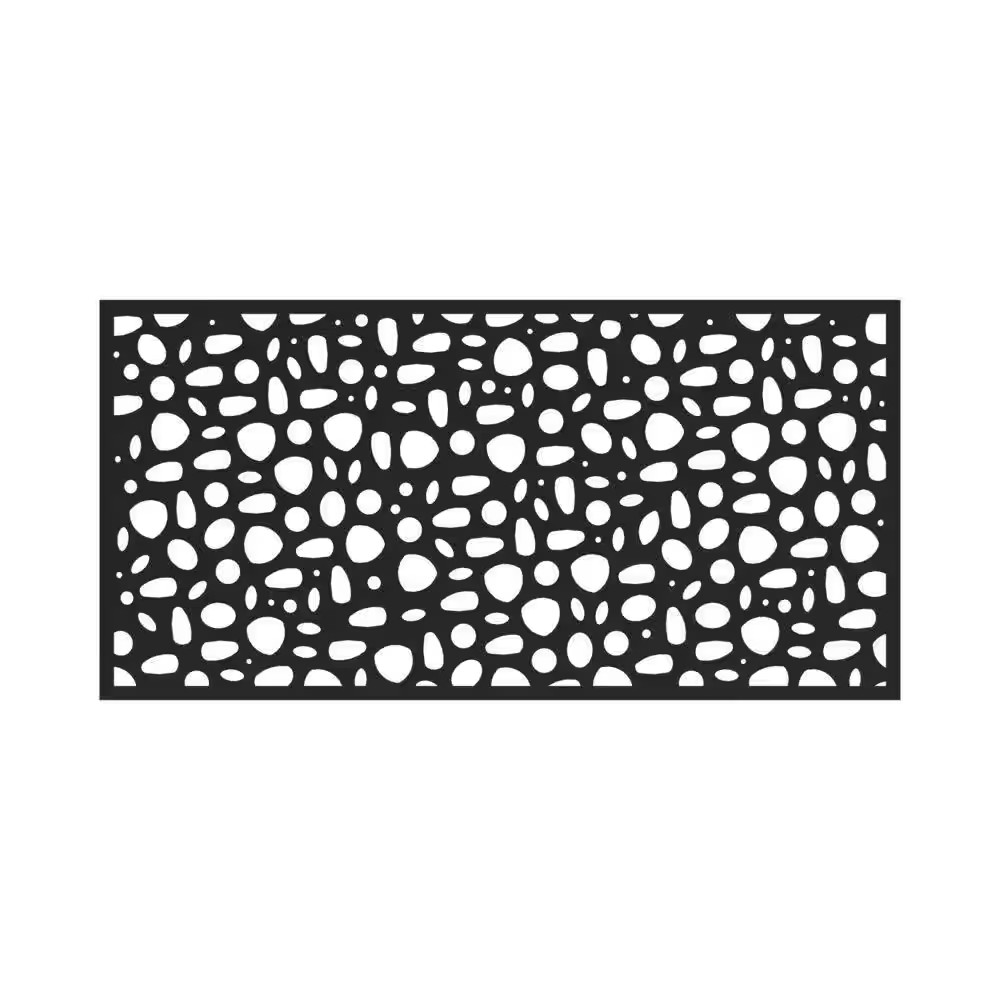 3 Ft. X 6 Ft. River Rock Black Polypropylene Decorative Screen Panel