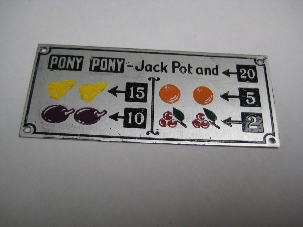 Pony slot machine award card