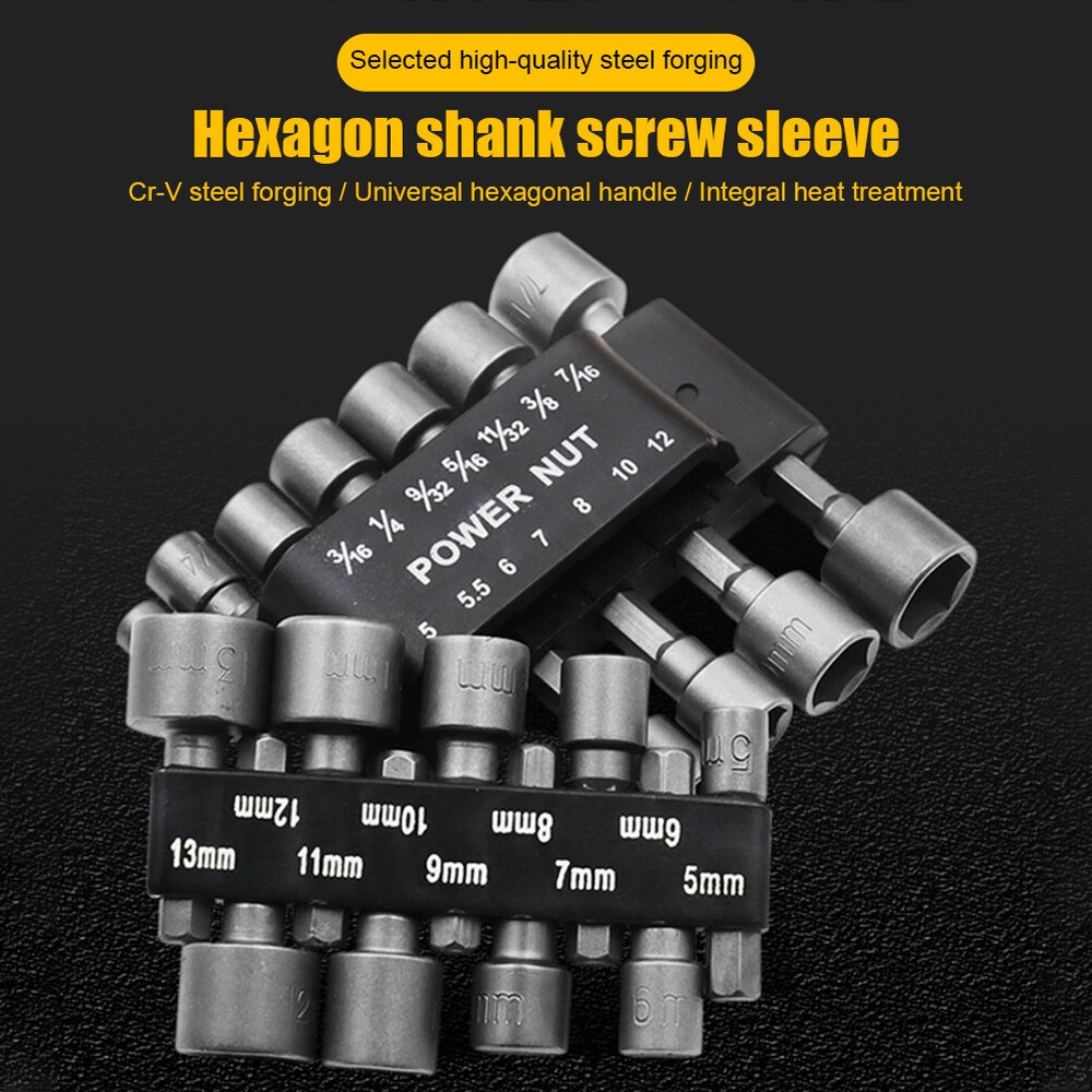 14pcs Powerful Socket Set Hexagonal Wrench Screwdriver Socket Extension Rod Tool