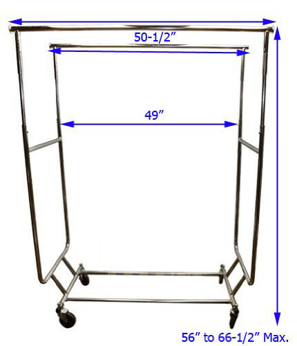 Double Bar Adjustable Parallel Clothes Rack w/ SWIVEL WHEELS