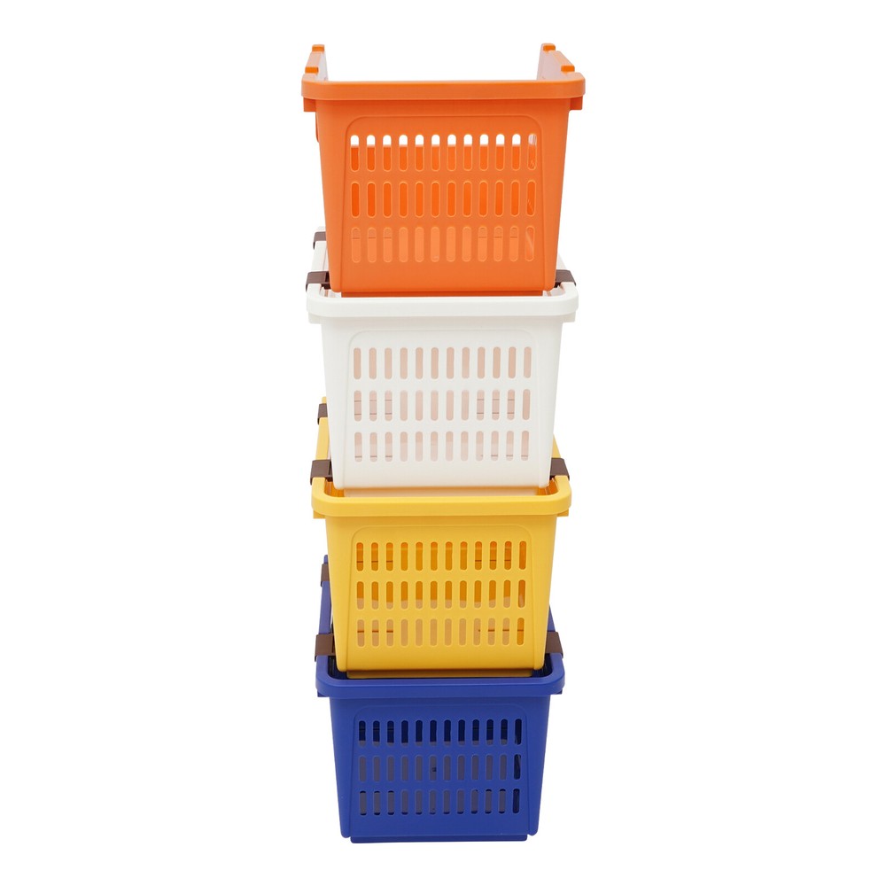 Set of 4 Stackable Storage Baskets | Organizing Bins