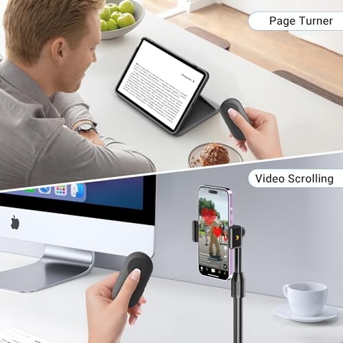 Wireless Camera Remote Control with Zoom for iPhone & Android, Dark Black