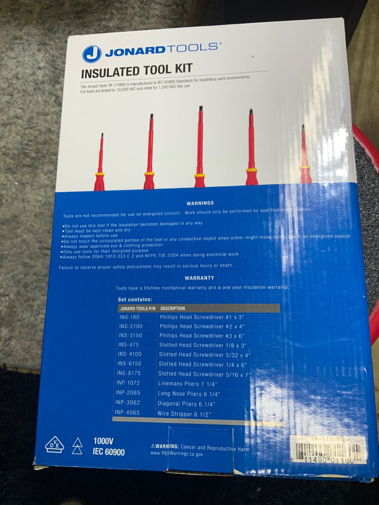 JONARD TOOLS TK-110INS Insulated Tool Set,11 pc. 2TDP7