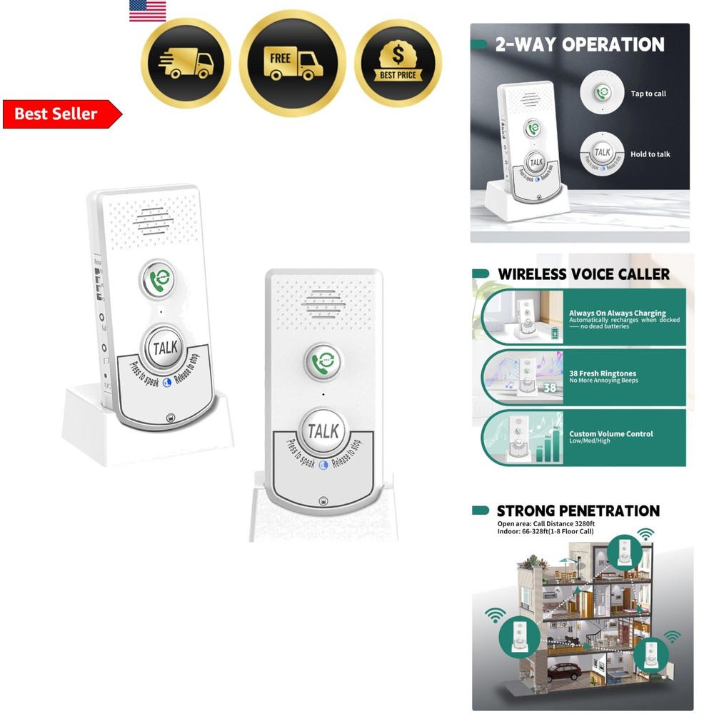 Wireless Intercom System Long Range Two Way Voice Indoor Home Communication