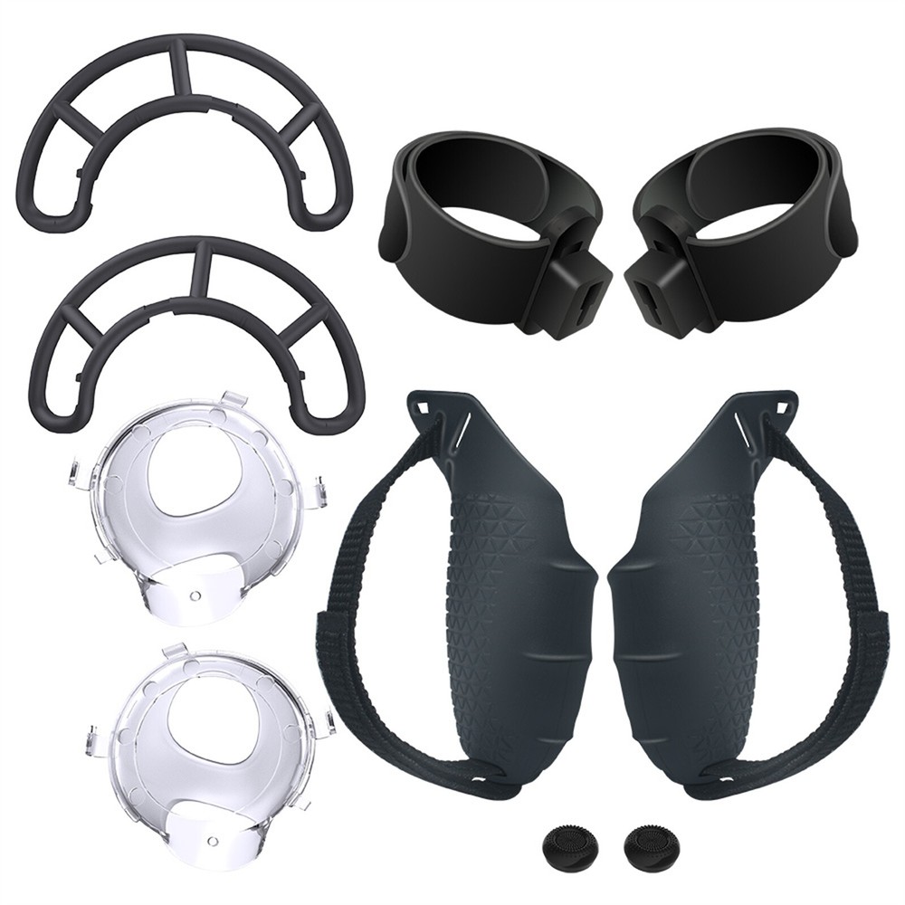 For Quest 3 VR Controller Grip Cover Anti-Collision Bracket with Wristband Strap