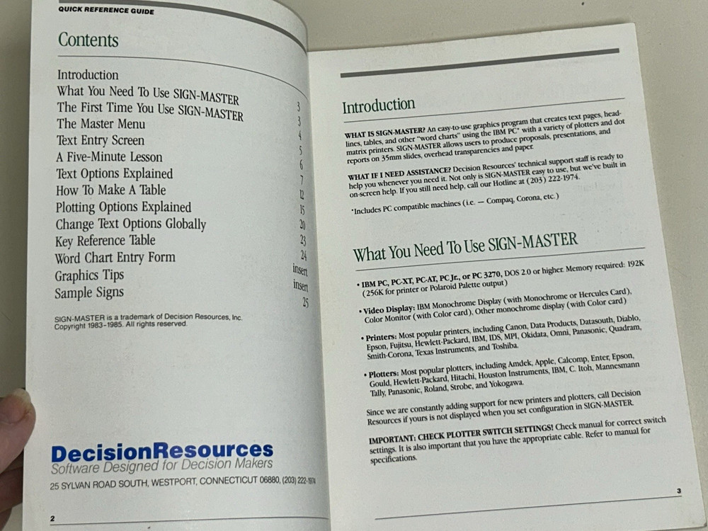 Sign-Master Quick Reference Guide BOOK ONLY Decision Resources