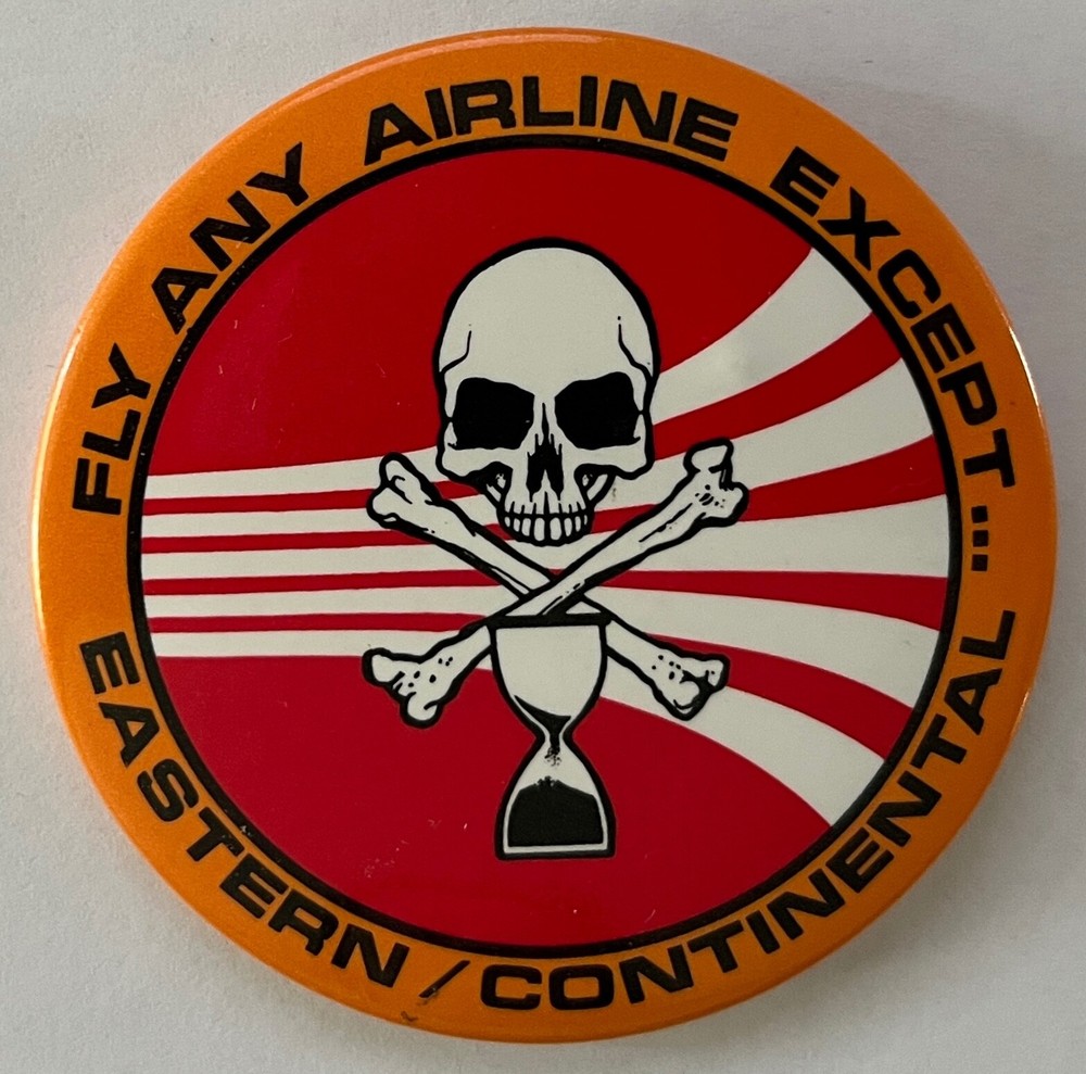 Boycott Eastern Continental Airlines button Labor Union Workers cause protest