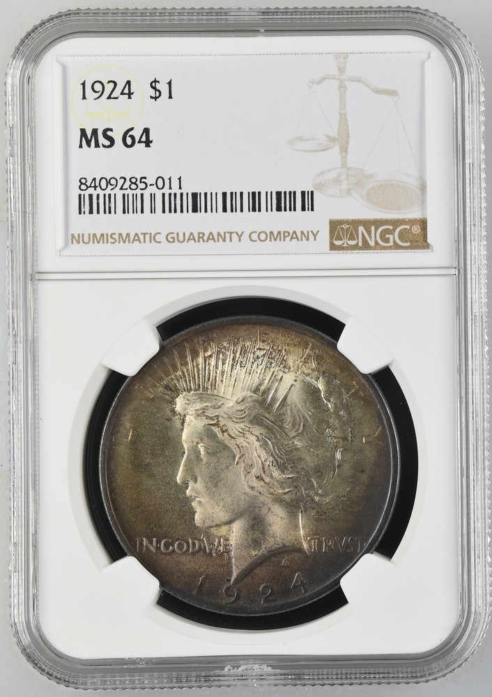 1924 Peace Silver Dollar NGC MS-64 TONED