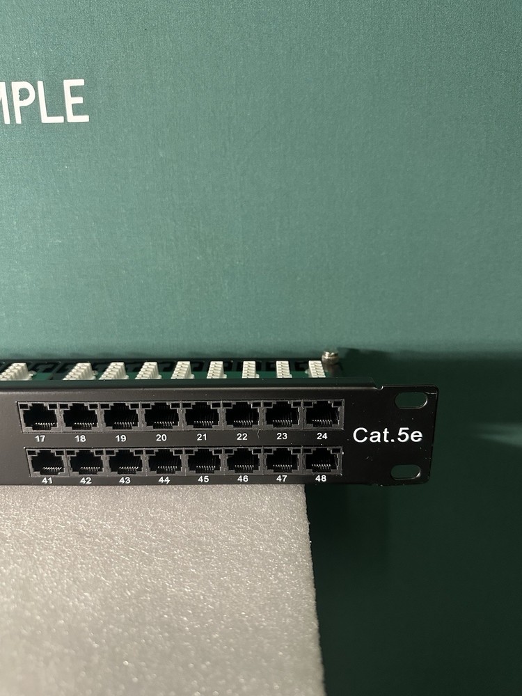 TuffJacks 48-Port CAT5e Patch Panel – 19" Rack Mount, 110 Punchdown.