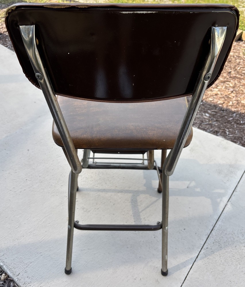 Vintage Cosco Kitchen Metal Step Stool Chair Fold Down Steps