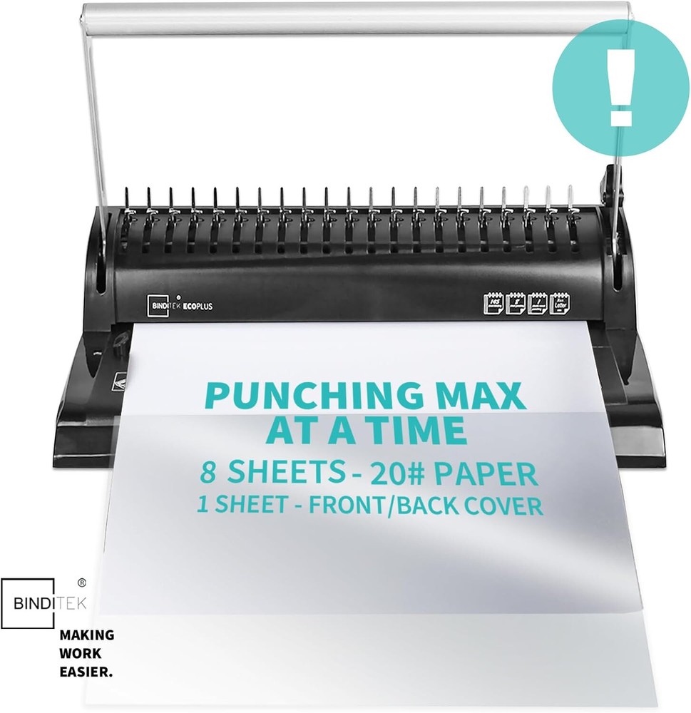 Binditek - ECOPLUS - Manual Comb Binding Machine - 19 Holes - 145 sheet binding