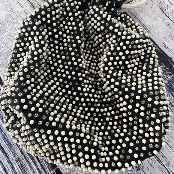 Vintage Beaded Purse String Reversible Bag Purse