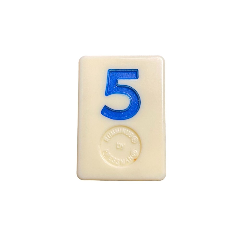 Pressman Rummikub Blue 5 Tile Original Replacement Game Piece Smooth Back u