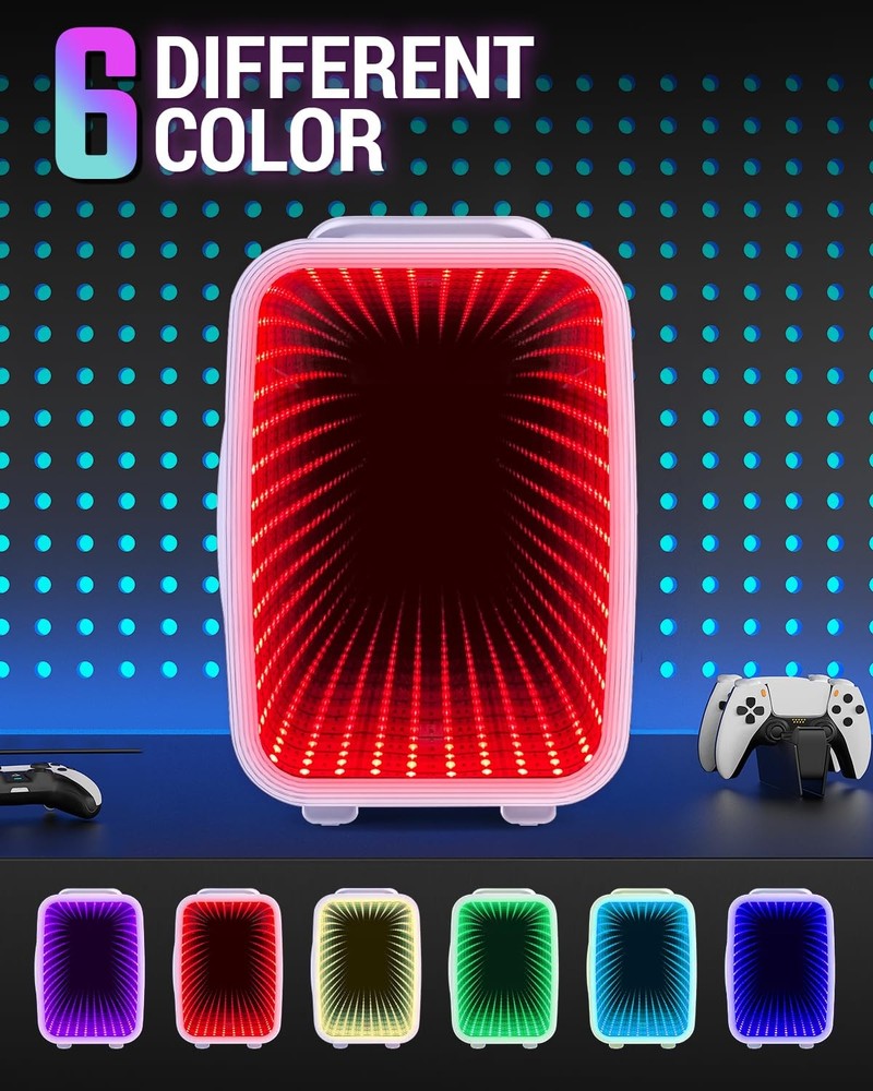 Mini Fridge, 4 Liter/6 Cans Small Refrigerator With Dimmable LED Light,AC/DC ...