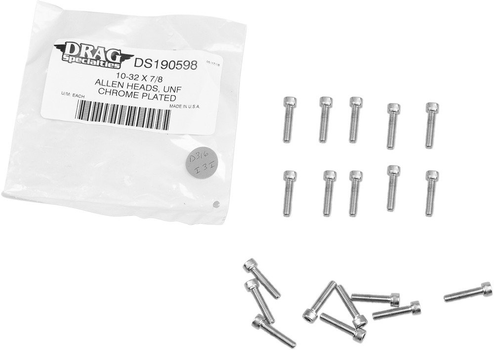 DRAG SPECIALTIES MPB203 Replacement Socket-Head Bolts, 10 Pack