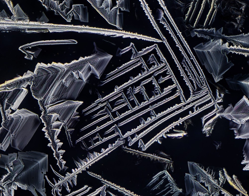 Microscope slide for polarization, Chlorate of Potassium