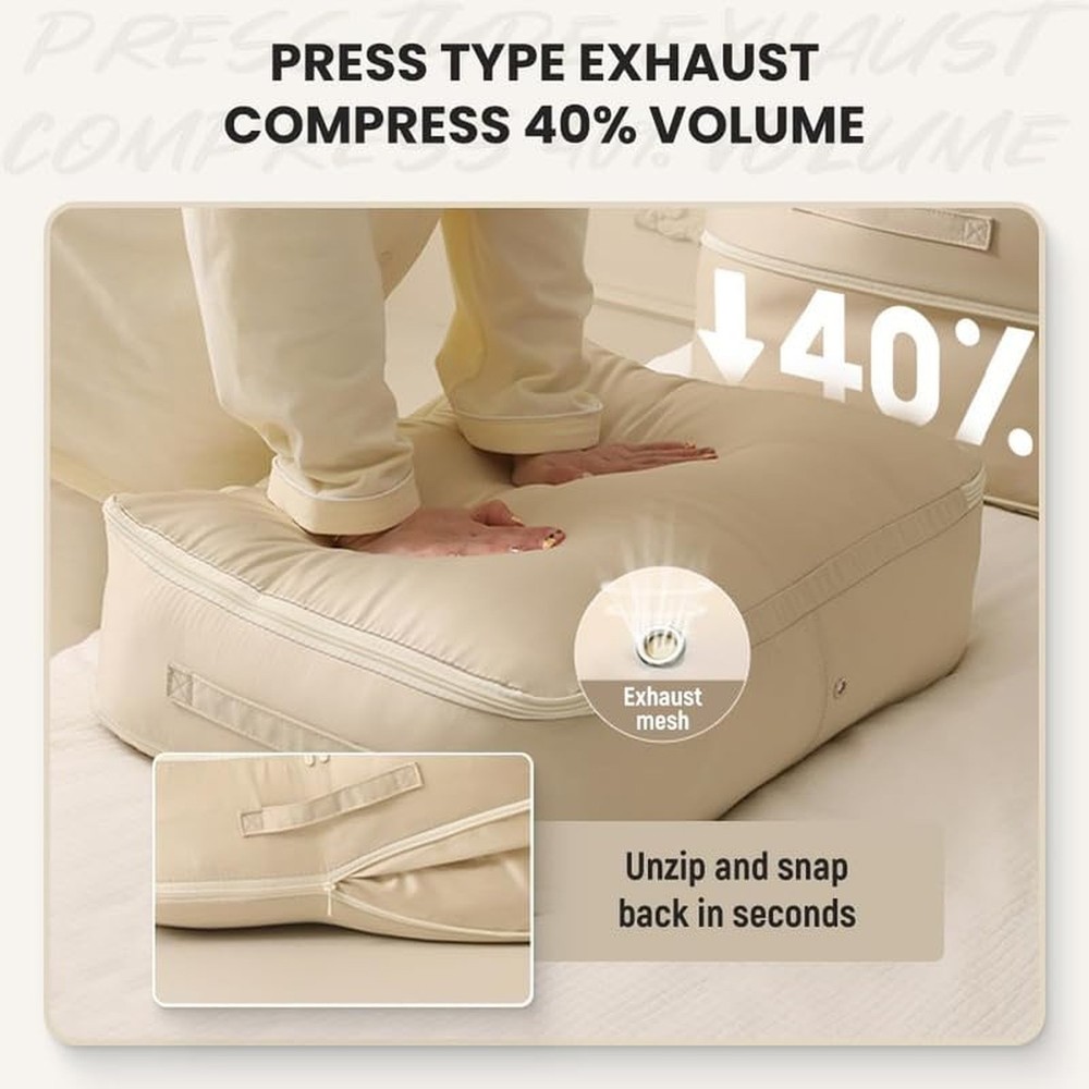 Space Saving Self Compression Organizer,Compression Duvet Storage Bag Large C...