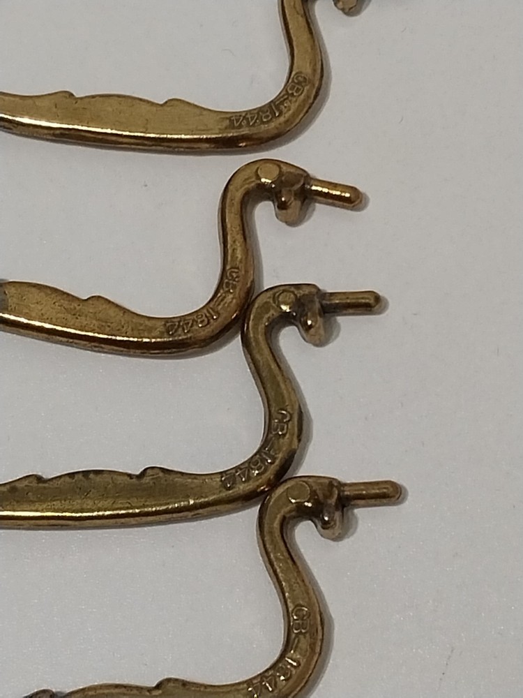 4 Swan Neck Bail Handle CB-1844 Canada Drop Pulls Aged Brass