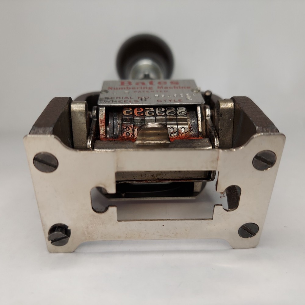 Bates Numbering Machine Wheels Style D518224 Vintage