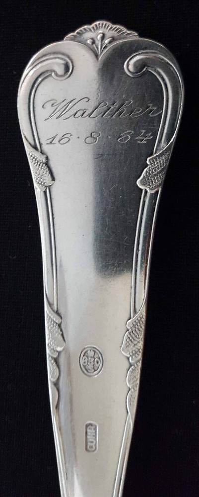 COHR Silver Place Fork Engraved Vintage Antique