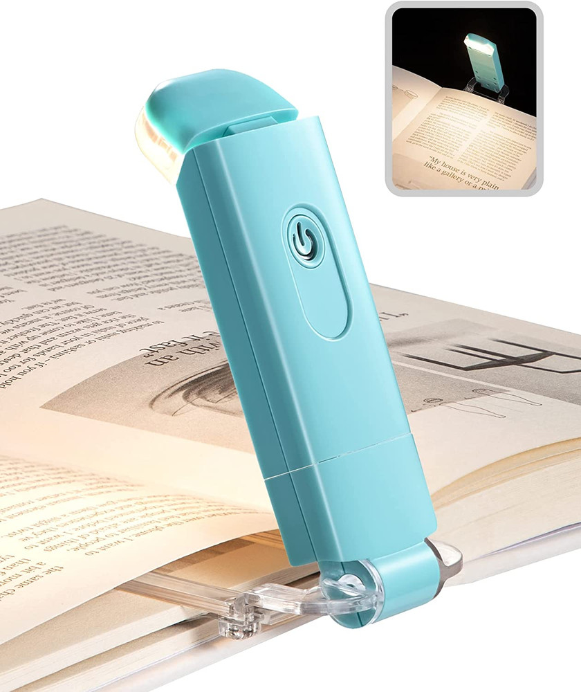 USB Rechargeable LED Book Light with Clip, Adjustable Brightness for Reading
